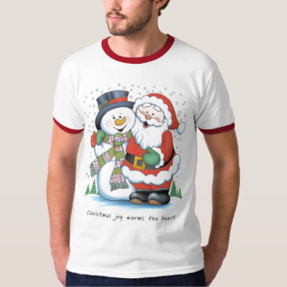 christmas_joy_warms_the_heart_santa_claus_frosty_s T-Shirt