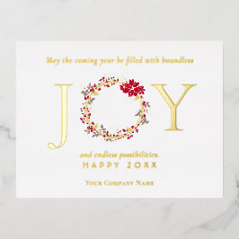 Christmas JOY Wreath Business Folien Feiertagspostkarte