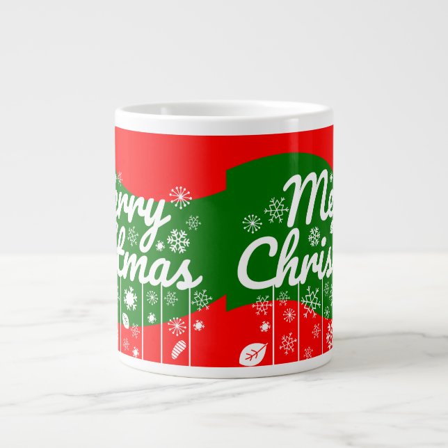 Christmas Jumbo Mug – White Ornaments  Jumbo-Tasse (Vorderseite)