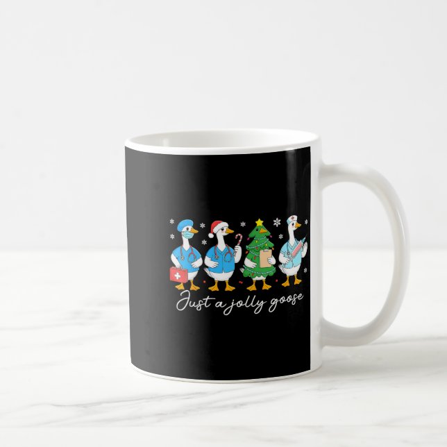 Christmas Just A Jolly Goose Nurse Cute Medical St Kaffeetasse (Rechts)