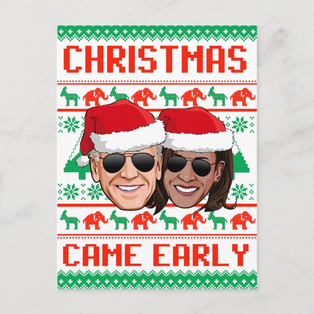 CHRISTMAS KAM FRÜH - Biden Harris 2020 Postkarte (Vorderseite)