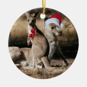 Christmas Kangaroos Australian Style Keramikornament