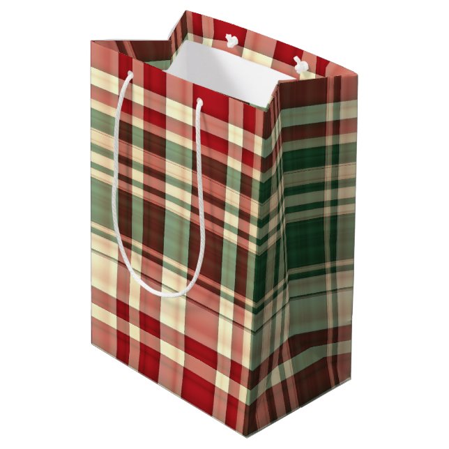 Christmas Kariert 06-GIFT BAG Mittlere Geschenktüte (Rückseite Schrägansicht)