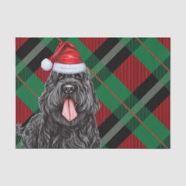 Christmas Kariert Black Russian Terrier Dog Seidenpapier