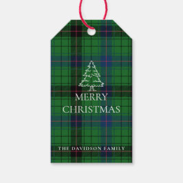 Christmas Kariert Davidson Tartan Pattern Green Geschenkanhänger