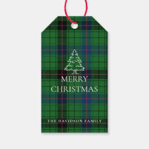 Christmas Kariert Davidson Tartan Pattern Green Geschenkanhänger