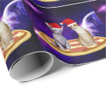CHRISTMAS KATZE IM RAUM PIZZA WRAPPING PAPIER GESCHENKPAPIER<br><div class="desc">KATZKATZEN UND PIZZA IM RAUMFAHRTPAPIER</div>
