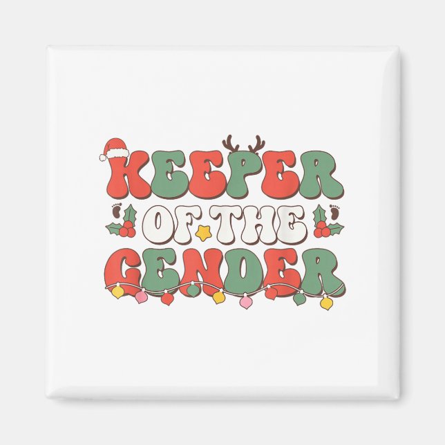 Christmas Keeper Of The Gender Reveal Baby Announc Magnet (Vorne)
