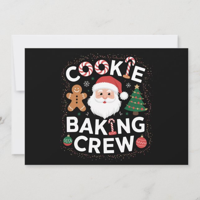Christmas-Kekse-Back-Crew-Familienweihnachten  Feiertagskarte (Vorderseite)