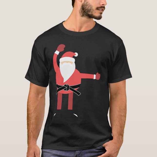 Christmas Kickmas Merry Kick Mas Karate Santa Clau T-Shirt (Vorderseite)