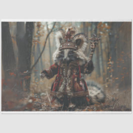 Christmas King Raccoon Decoupage Seidenpapier