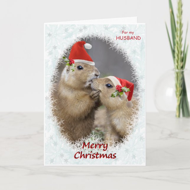 Christmas Kiss Card HUSBAND Feiertagskarte (Vorderseite)
