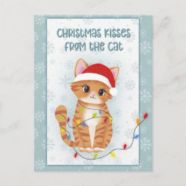 Christmas Kisses from the Cat Feiertagspostkarte