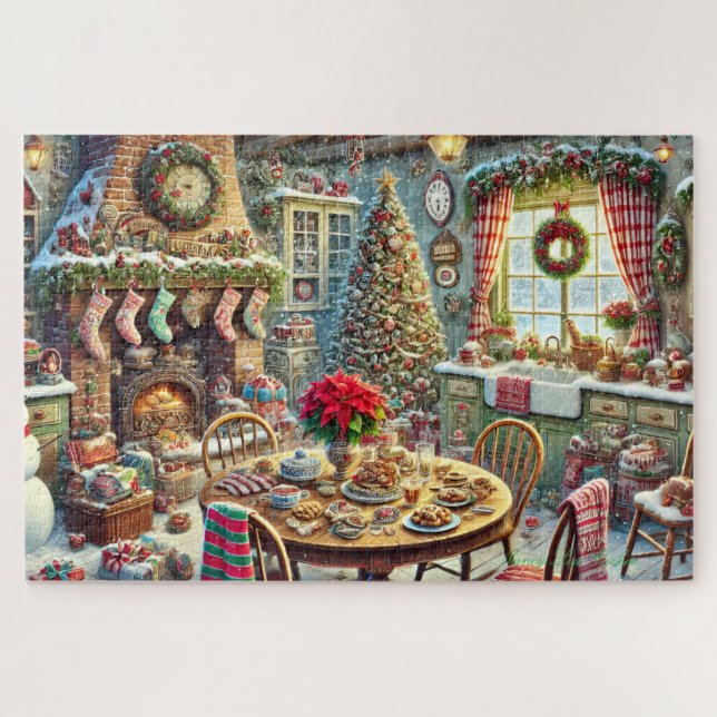 Christmas Kitchen Wonderland Gemütlicher Strumpf & Puzzle (Horizontal)
