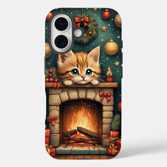 Christmas Kitten  Case-Mate iPhone Hülle (Rückseite)