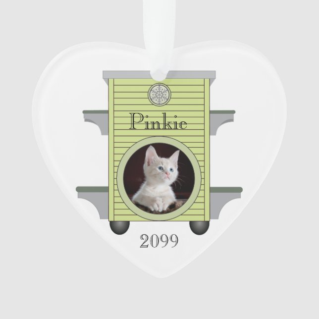 Christmas Kitten Cat Upload Foto Cat House Ornament (Vorderseite)