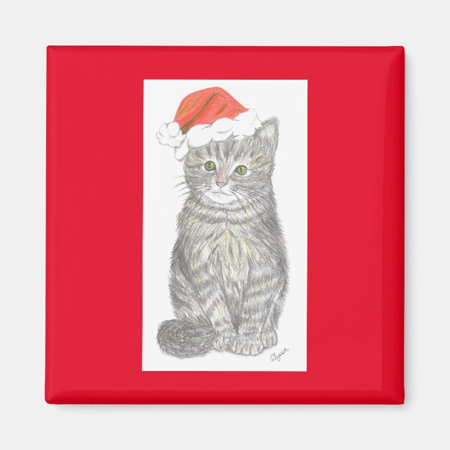 Christmas Kitten Magnet (Vorne)