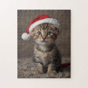 Christmas Kitten Puzzle Niedlich Funny Holiday Jig