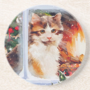 Christmas Kitten Untersetzer