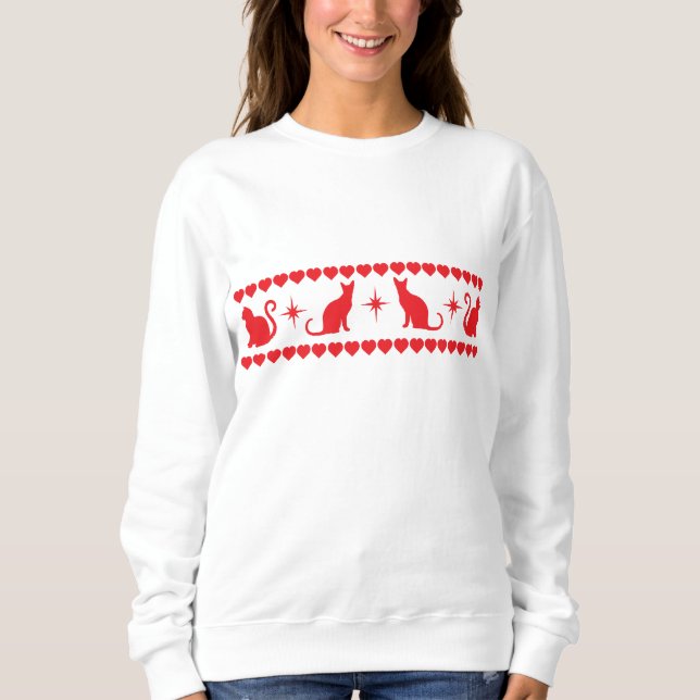 CHRISTMAS KITTIE SWEAT SHIRT RED (Vorderseite)