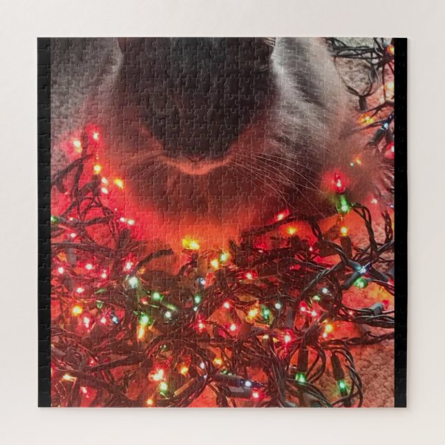 CHRISTMAS KITTY AND LIGHTS Puzzle (Vertikal)