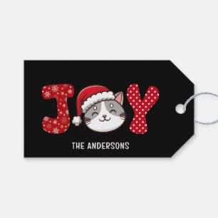Christmas Kitty Cat "JOY" Custom Geschenkanhänger