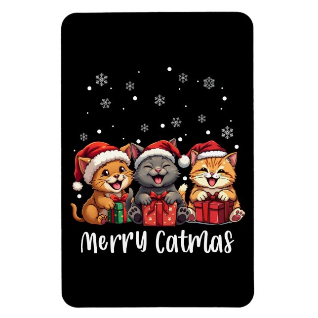 Christmas Kitty Cats Merry Catmas Magnet (Vertikal)
