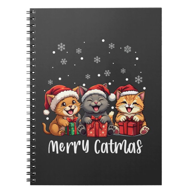 Christmas Kitty Cats Merry Catmas Notizblock (Vorderseite)
