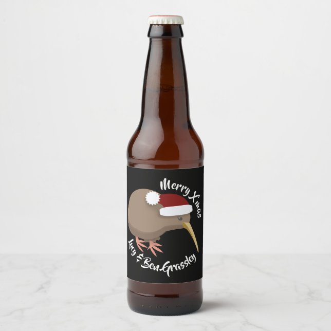 Christmas Kiwi Bierflaschenetikett (Vorderseite)