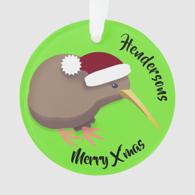 Christmas Kiwi Foto Ornament (Vorderseite)