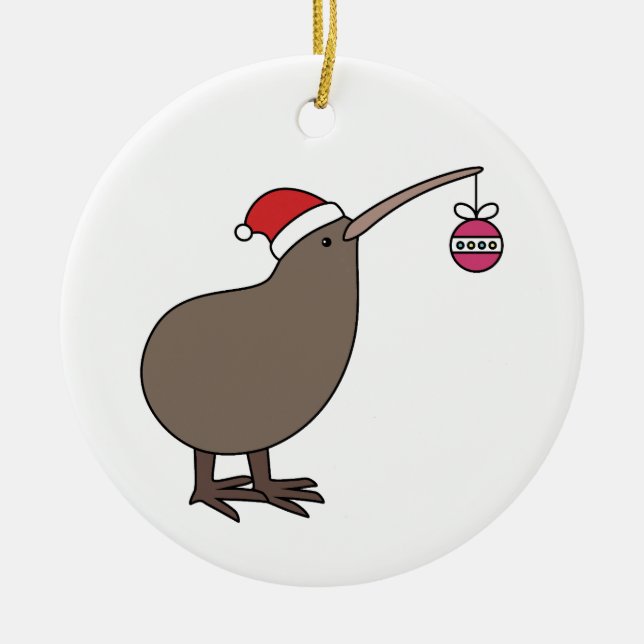 Christmas Kiwi Keramik Ornament (Vorne)