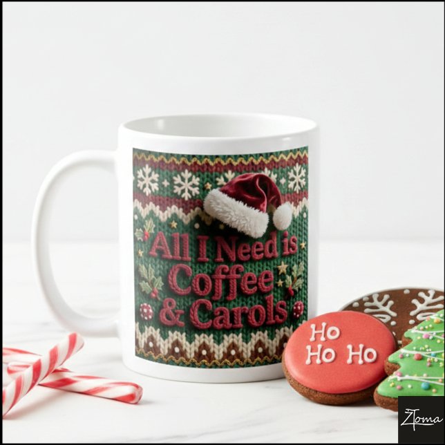 Christmas Knit Sweater All I Need is Coffee & Caro Kaffeetasse (Von Creator hochgeladen)