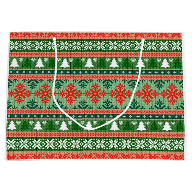 Christmas Knitting Pattern Große Geschenktüte (Vorderseite)