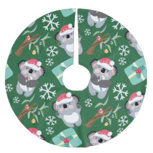 Christmas Koala Polyester Weihnachtsbaumdecke