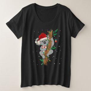 Christmas Koala Santa Sleigh Teacher Große Größe T-Shirt