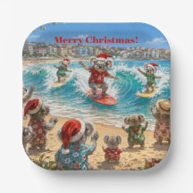 Christmas Koalas Surfing Bondi Beach
