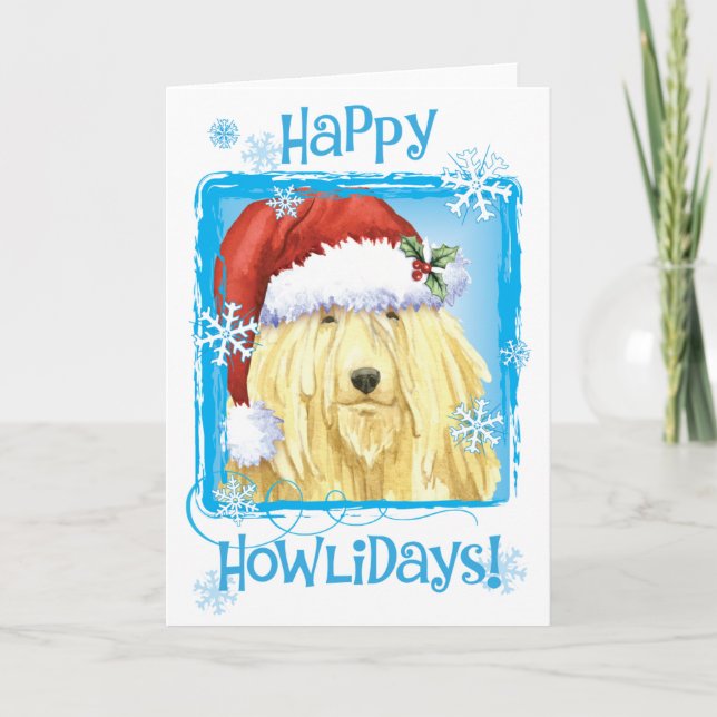 Christmas Komondor Feiertagskarte (Vorderseite)