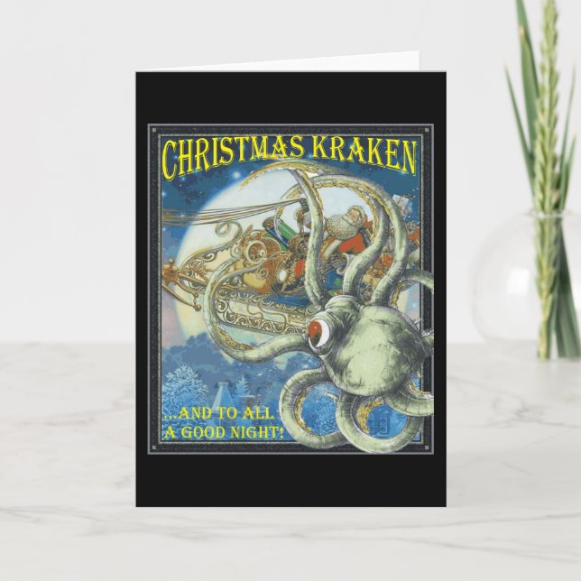 Christmas Kraken Card Feiertagskarte (Vorderseite)