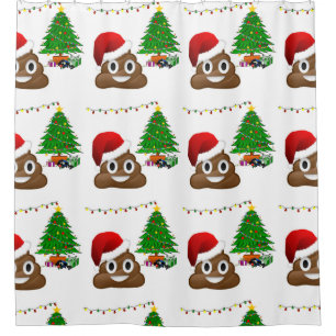Christmas-Kuh-Emoji-Duschvorhang Duschvorhang