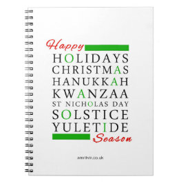 Christmas Kwanzaa Hanukkah Solstice Yuletide Notizblock
