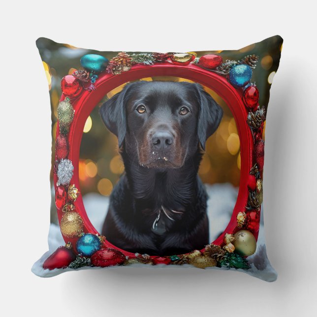 Christmas Labrador Dog Kissen (Vorderseite)