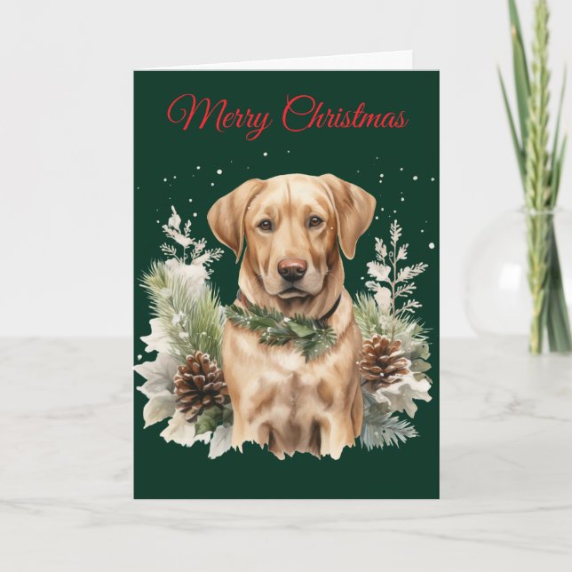 Christmas Labrador Feiertagskarte (Vorderseite)