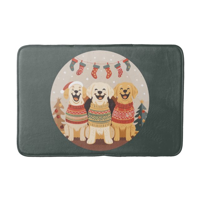 Christmas Labrador Retriever Dogs Badematte (Vorderseite)