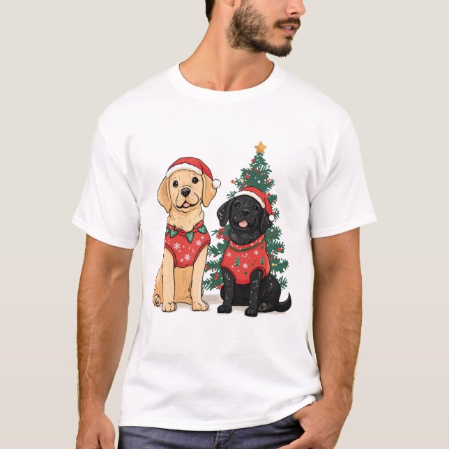 Christmas Labrador Retriever Dogs T-Shirt (Vorderseite)