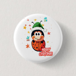 Christmas Ladybug Cheer Button