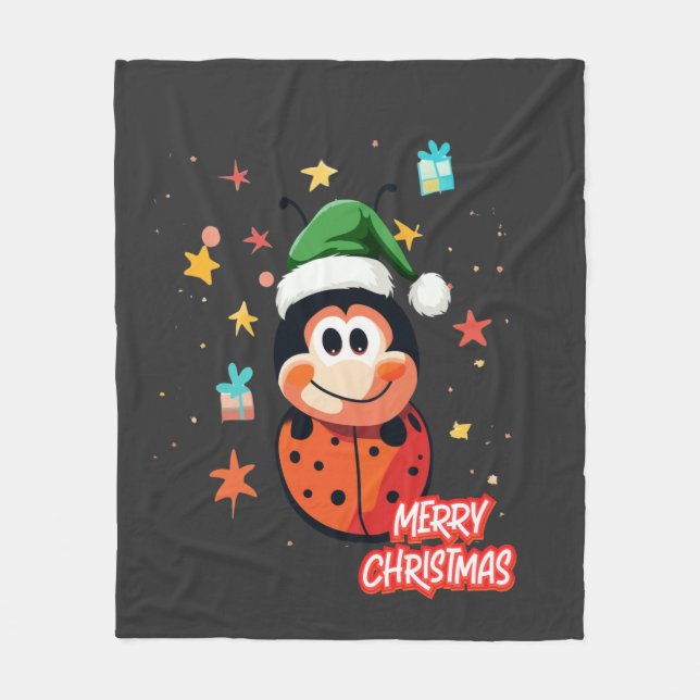 Christmas Ladybug Cheer Fleecedecke (Vorderseite)
