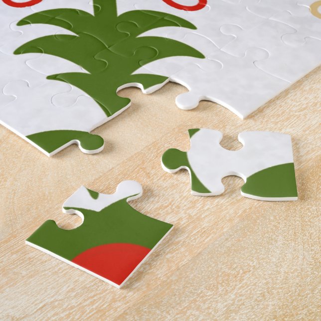 Christmas Ladybug Red White Green Hand-drawn Puzzle (Seite)