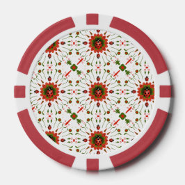 Christmas Ladybug Red White Green Pokerchips