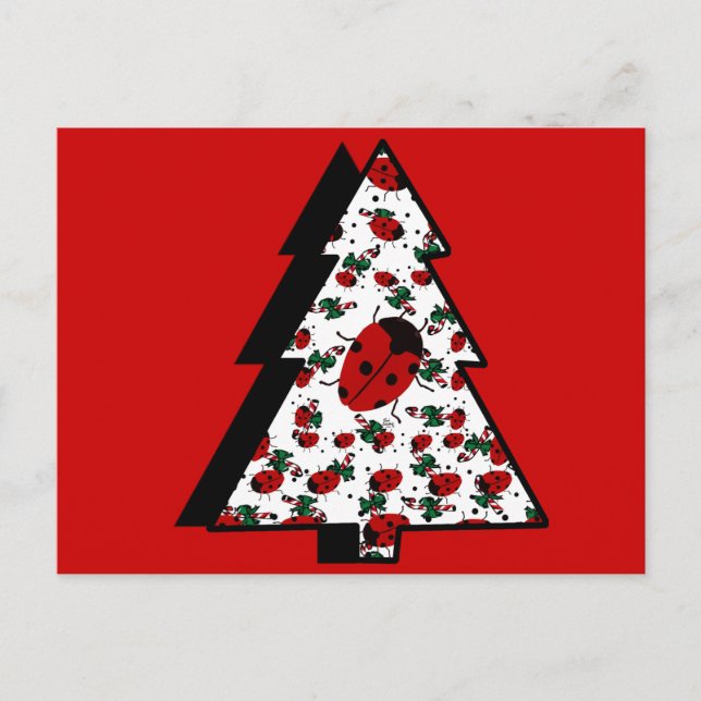 CHRISTMAS LADYBUGS FEIERTAGSPOSTKARTE (Vorderseite)