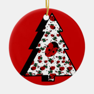 CHRISTMAS LADYBUGS KERAMIK ORNAMENT